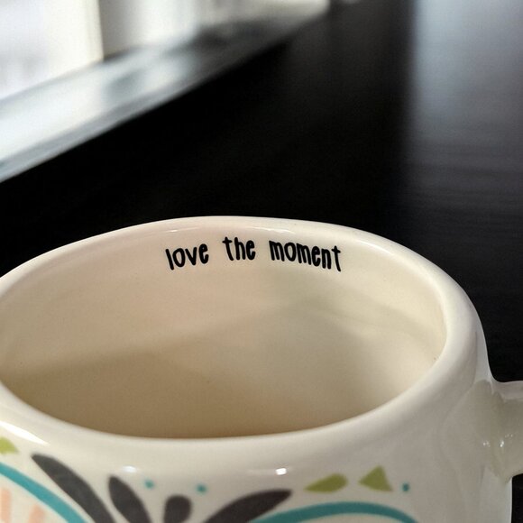 Owl Coffee Tea Chocolate Mug Love The Moment Natural Life Turquoise Mint Cond. - Picture 2 of 14